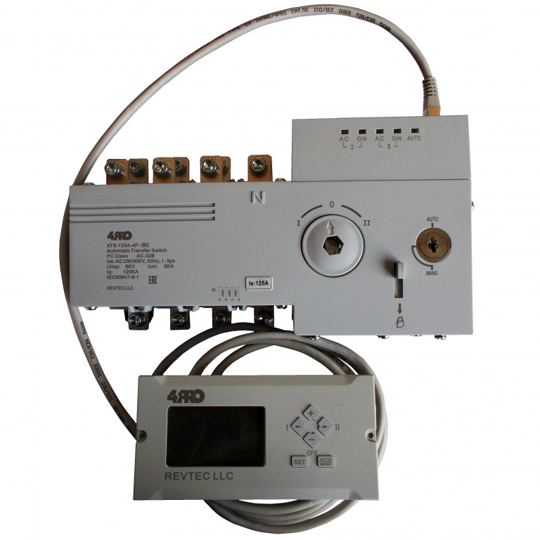 ATS-125A-4P-iRC Інтел. пристрій автоматичного введення резерву (АВР), 125A, 230/400V, 50Гц, 1-3 фази