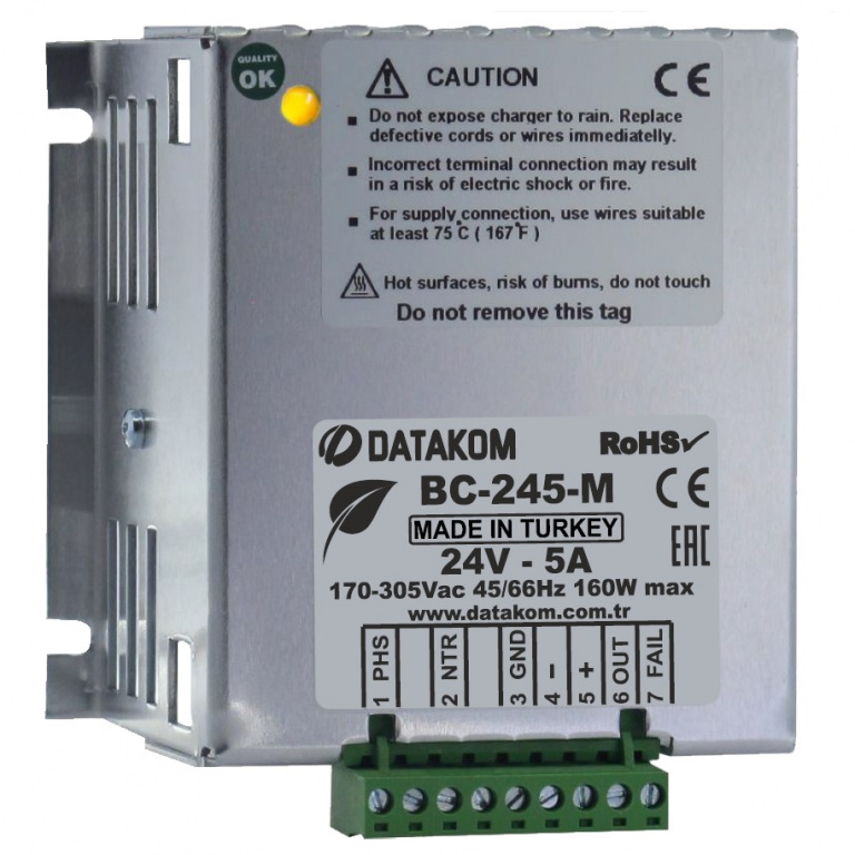 DATAKOM BC-245-M (24V/5A) Зарядний пристрій акумулятора / Стабілізований блок живлення