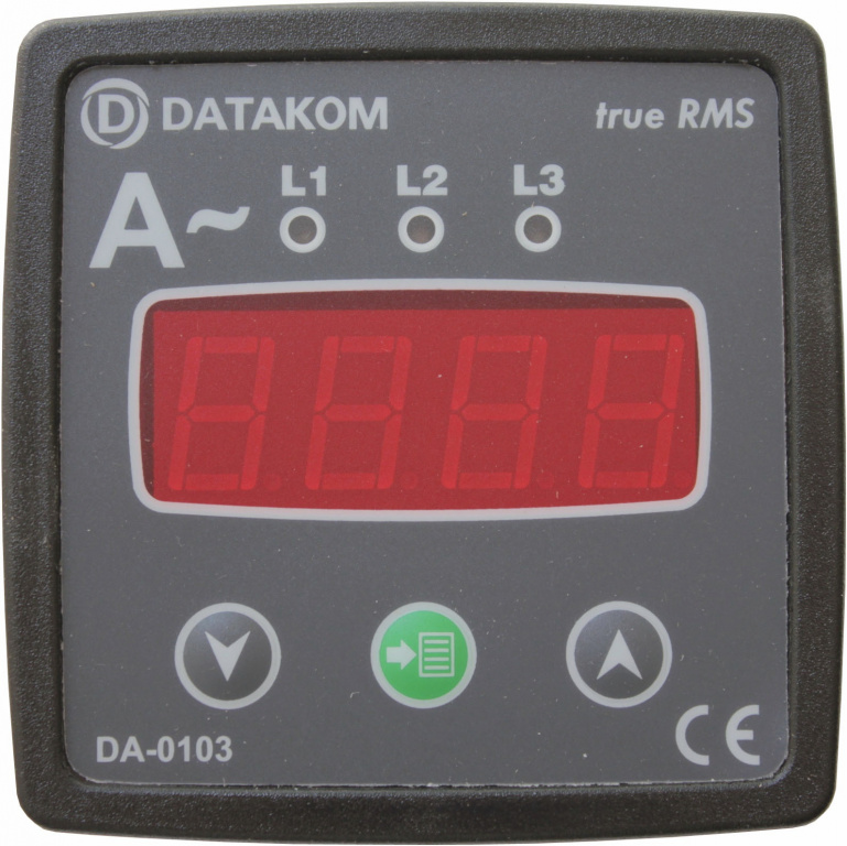 DATAKOM DA-0103 Амперметр, 3 фази, 72x72мм