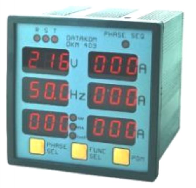 DATAKOM DKM-403 Панель вимірювання мережі, 96x96 мм