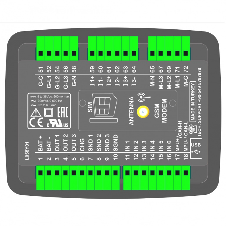 DATAKOM D-200-MK2 Багатофункціональний контролер генератора з J1939