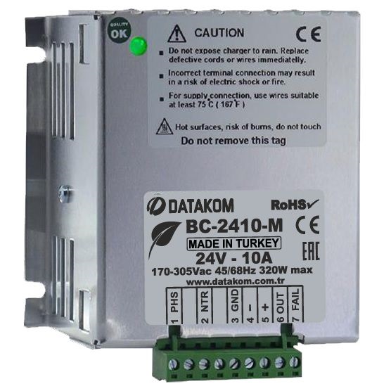 DATAKOM BC-2410-M Зарядний пристрій 24В/10A 170-305 В змінного струму