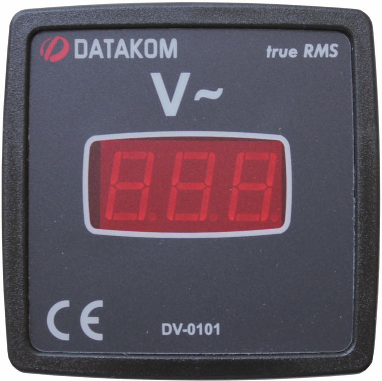 DATAKOM DV-0101 Вольтметр, 1 фаза, 72x72mm, ізольоване джерело живлення