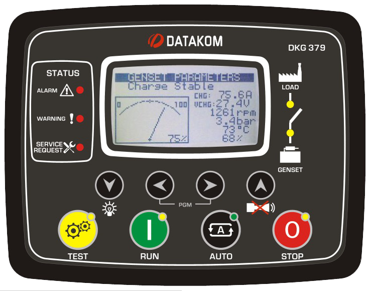 DATAKOM DKG-379-POWER-MPU Багатофункціональний контролер управління генератором постійного струму, 7A вихід актуатора