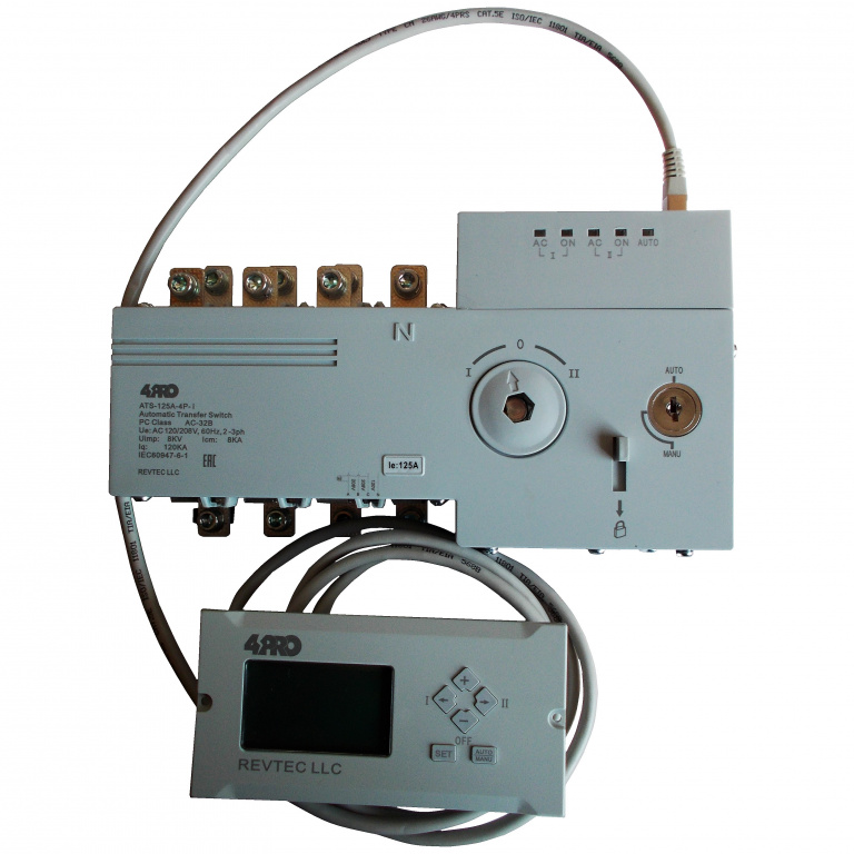 ATS-125A-4P-iRC Інтел. пристрій автоматичного введення резерву (АВР), 125A, 120/208V, 50Гц, 2-3 фази