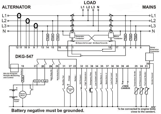 DATAKOM DKG-547 Контролер автоматичного керування генератором з J1939