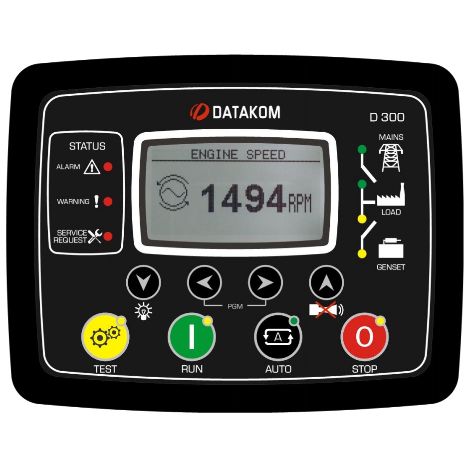 DATAKOM D-300-MK2 Багатофункціональний контролер генератора MPU + J1939 DATAKOM D-300-MK2 Багатофункціональний контролер генератора MPU + J1939