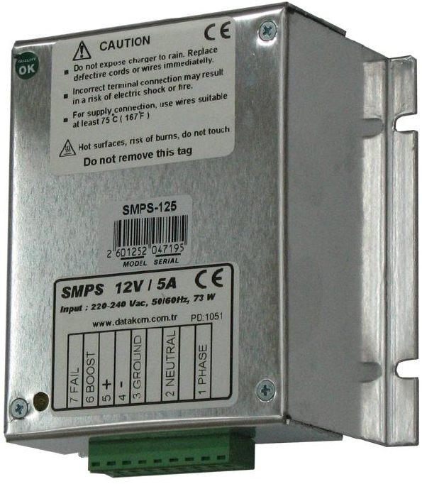 DATAKOM SMPS-125 Зарядний пристрій акумулятора (12V/5A)