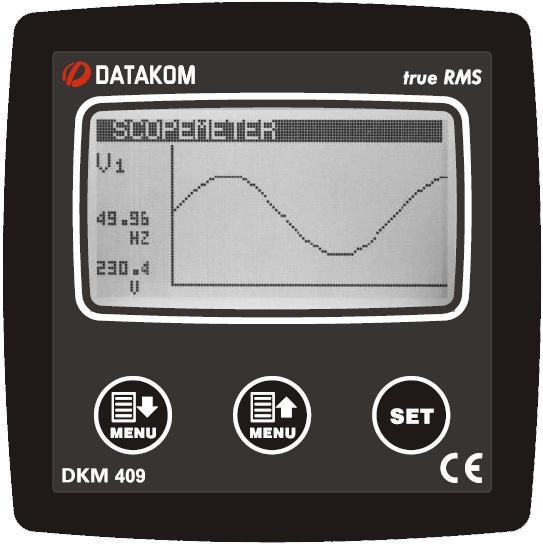 DATAKOM DKM-409 Аналізатор мережі, 96x96mm, RS-485, додат. вхід/вихід