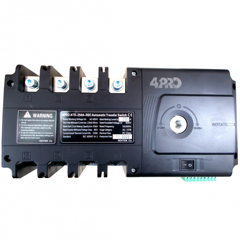 4PRO ATS-250A-RSC-4P, 230V/50Hz Пристрій автоматичного введення резервного електропостачання