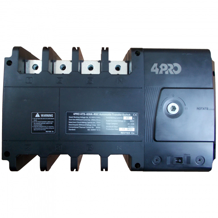 4PRO ATS-630A-RSC-4P, 230V/50Hz Пристрій автоматичного введення резервного електропостачання