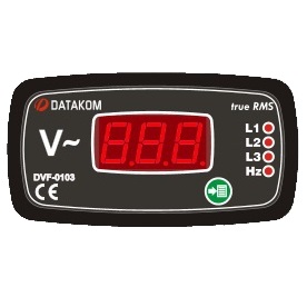 DATAKOM DVF-0103 Вольтметр-частотомір, 3 фази, 96x48мм